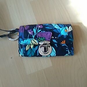 💲5⃣▶⏩Vera Bradley Zip ID Case in Bloom Boom Navy.multicolor Nwot